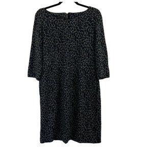 Talbots Womens Gray Leopard Print Dress Size 8